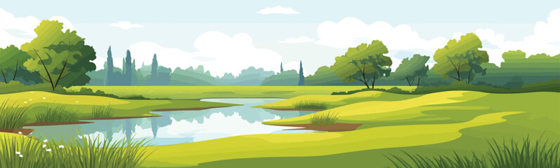 Golf course vector simple 3d smooth cut and paste isolated illustration