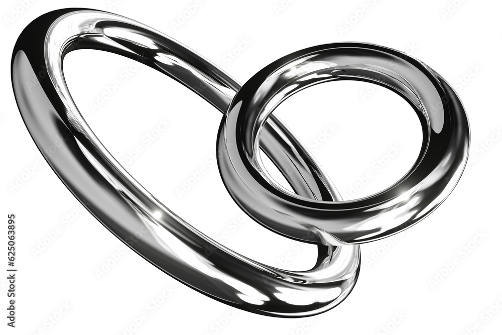 Aufkleber 3d chrome metallic abstract shape objects, 3d rendering aluminum gradient shape design element, futu