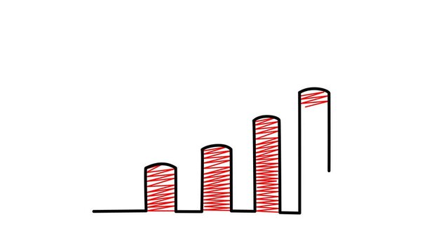 growth chart. profit increase. 4k video illustration.