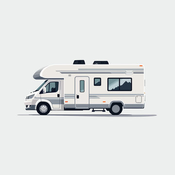 recreational vehicle vector flat minimalistic isolated illustration