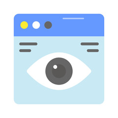 Eye on webpage denoting concept of website visibility vector, easy to use icon