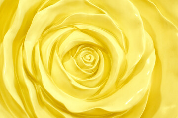 yellow background of a decorative abstract flower resembling a rose. interior element