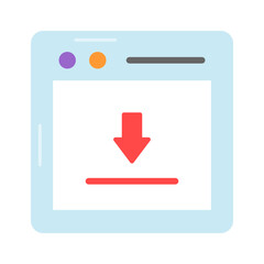 Ready to use flat icon of web downloading in editable style, up for premium use