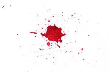 Blood splatters on white background.
