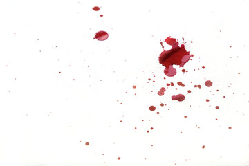 Blood splatters on white background.