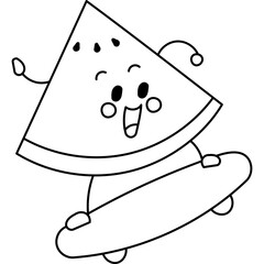 Watermelon Coloring Page