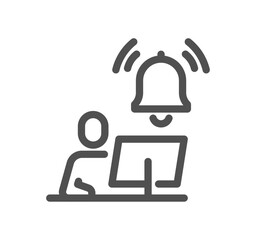 Notification related icon outline and linear vector.