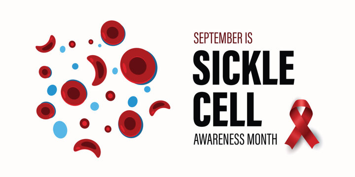 September is Sickle Cell Awareness Month banner for web and social media.