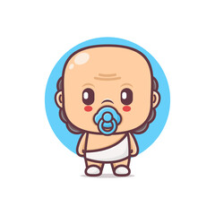cute baby cartoon character vector illustration