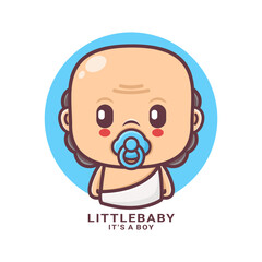 cute baby cartoon character vector illustration