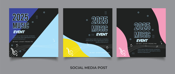 vector music event social media post