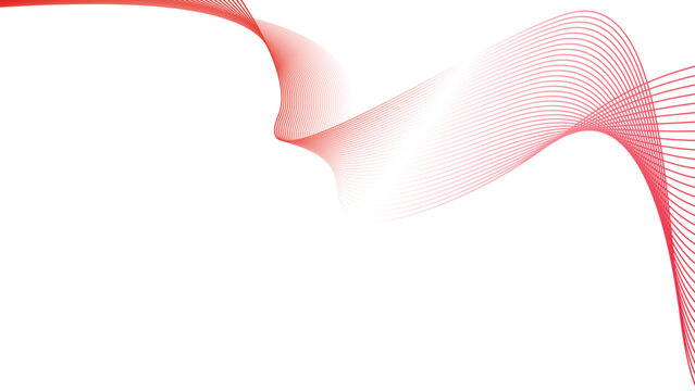 abstract wavy tech lines isolated white red flag gradient background