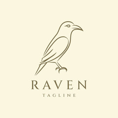 Raven logo design vector illustration