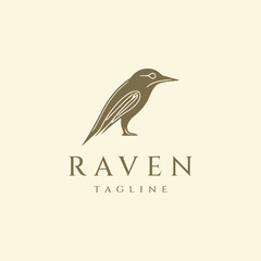 Raven logo design vector illustration