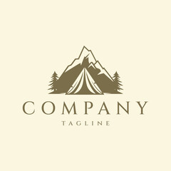 Camping vintage logo design vector illustration