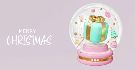 merry christmas style 2024 3d render vector gift sale holiday