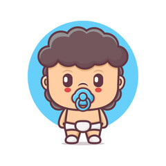 cute baby cartoon character vector illustration