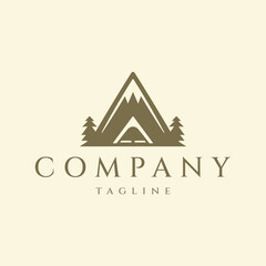 Camping vintage logo design vector illustration