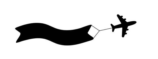 Plane with banner and blank for text © tutti_frutti