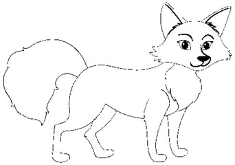 Cute fox cartoon isolated