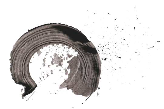 Photo black watercolor hand painted brush strokes isolated on white background and texture (with clipping path)