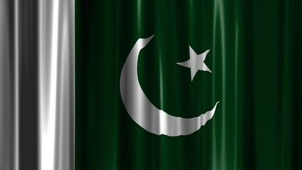 The national vertical wavin flag of Pakistan