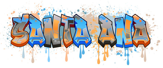 Graffiti Styled Vector Graphics Design - Santa Ana