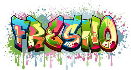 Graffiti Styled Vector Graphics Design - Fresno
