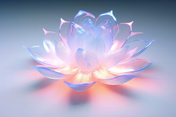 Floral transparent bloom lotus. Created with Generative AI technology. 
