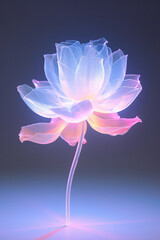 Floral transparent bloom lotus. Created with Generative AI technology. 