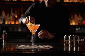 Bartender preparing a cocktail. AI generative