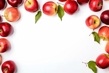 Apples in Isolated Frame on White Background. Generative AI