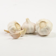 garlic on a white background