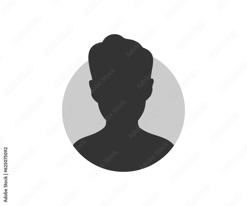 Poster Default anonymous user portrait icon  design. User member, People icon in flat style. Circle button with avatar photo silhouette vector design and illustration.

