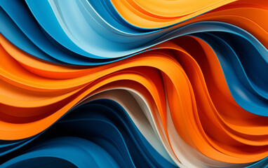 Blue and orange wavses abstract wallpaper background for desktop