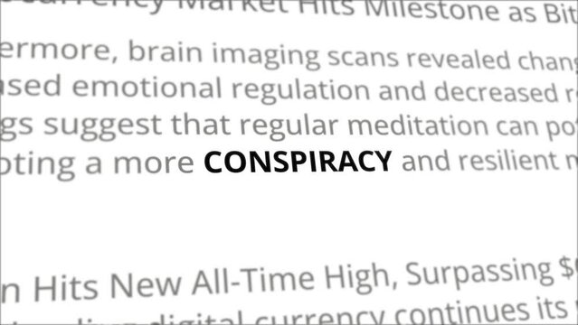 Conspiracy news headline in different articles