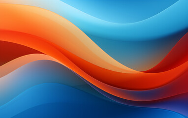 Obraz premium Blue and orange wavses abstract wallpaper background for desktop