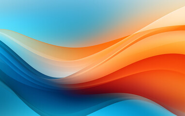 Blue and orange wavses abstract wallpaper background for desktop
