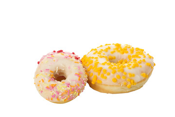 PNG, two donuts isolated on white background
