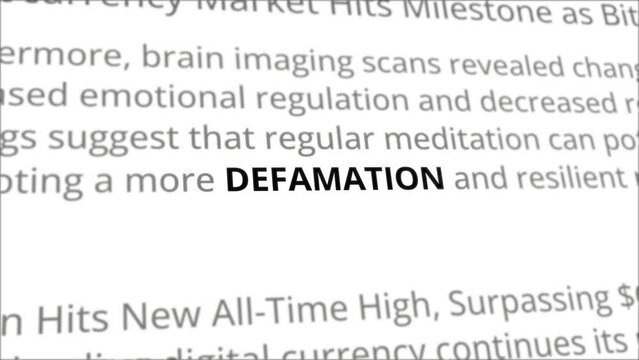 Defamation news headline in different articles