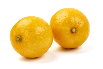 Fresh lemon, isolated on white background.