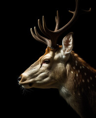 Deer profile portrait - Generative AI