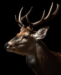 Deer profile portrait - Generative AI
