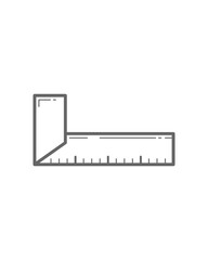 Doodle Style Ruler Icon, Hand Drawn Art Ruler Stock Illustration