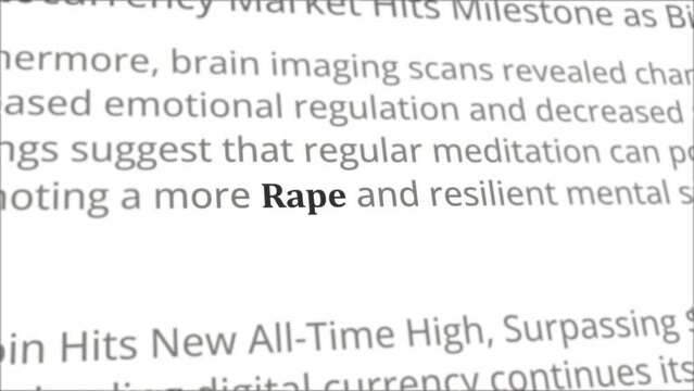 Rape news headline in different articles