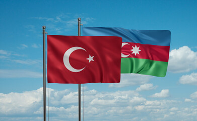 Azerbaijan and Turkey flag