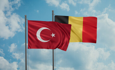 Belgium and Turkey flag
