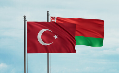 Belarus and Turkey flag