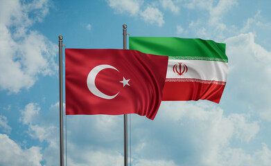 Iran and Turkey flag