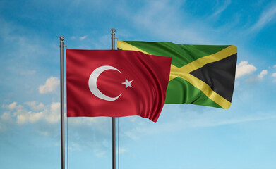 Jamaica and Turkey flag
